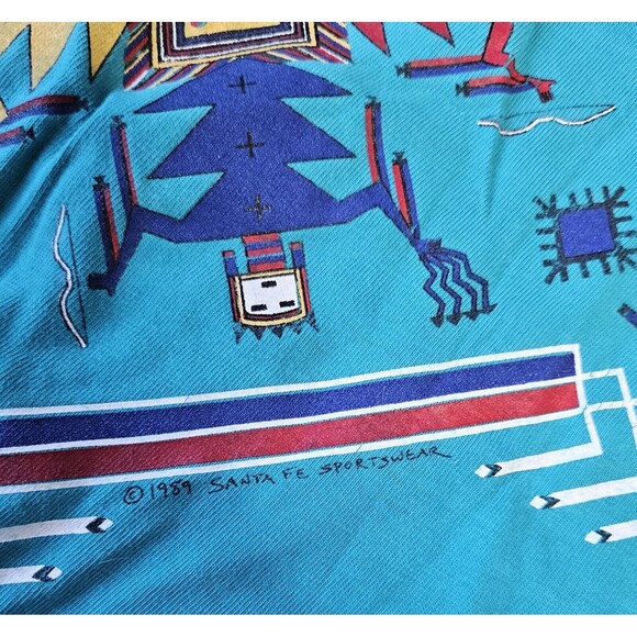 Vtg 80's Single Stitch Santa Fe New Mexico Graphic T Shirt Mens Medium Hanes - Picture 3 of 9